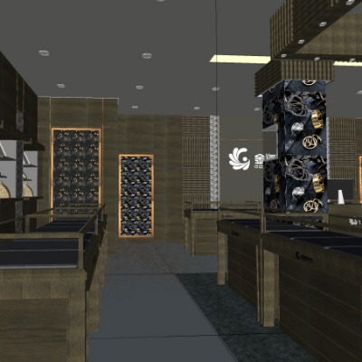  现代珠宝首饰店su模型下载 