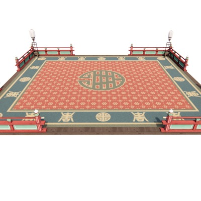  中式表演舞台su模型下载 