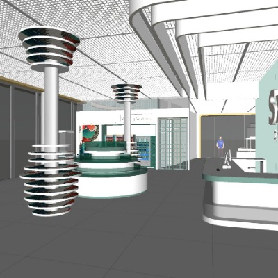  现代特产店专卖店su模型下载 