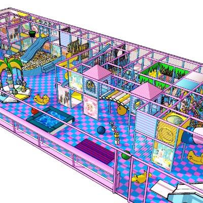  现代儿童游乐场su模型下载 