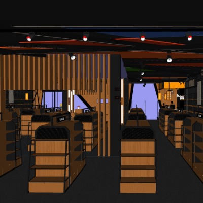  现代特产店专卖店su模型下载 