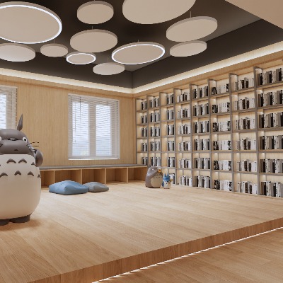  北欧书店阅览室su模型下载 