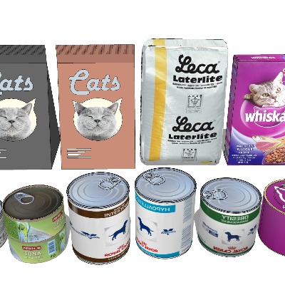  猫粮狗粮 宠物罐头su模型下载 