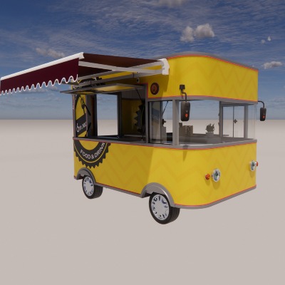  现代电动餐车su模型下载 