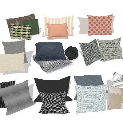  抱枕 靠枕枕头su模型下载 