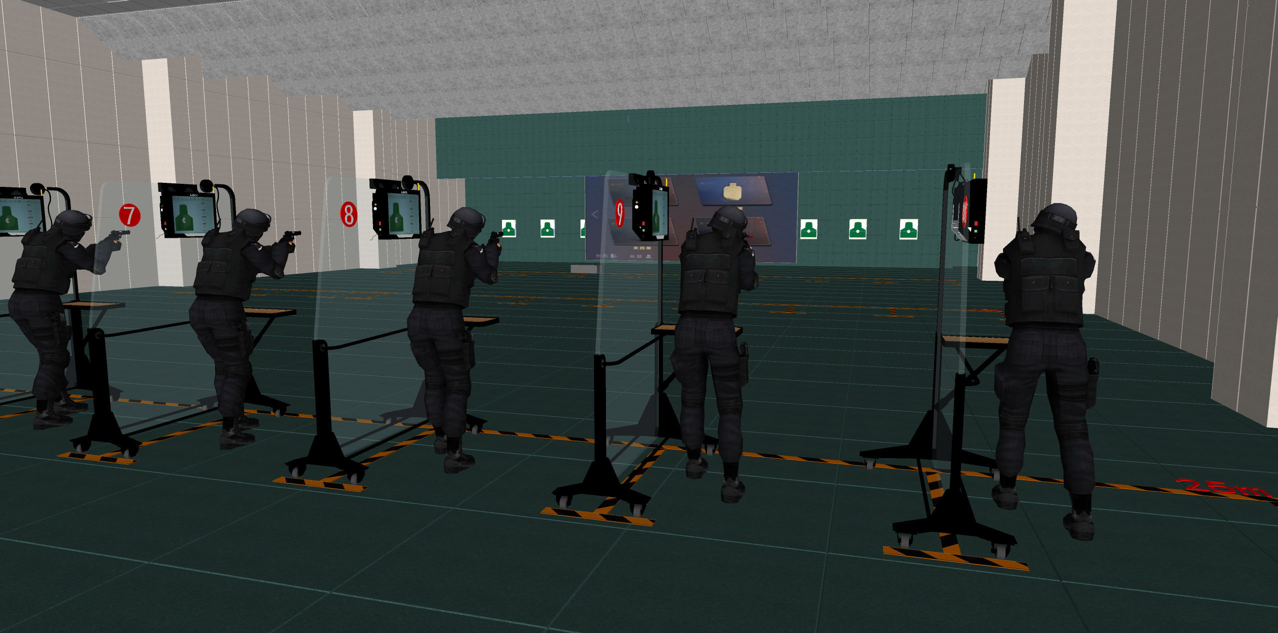  现代射击馆su模型下载 