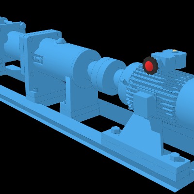  工业风加药螺杆泵su下载模型 