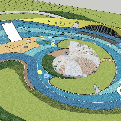  现代儿童游乐区su模型下载 