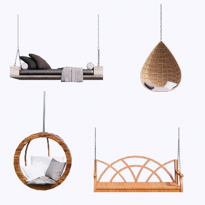  现代吊椅 躺椅 千秋椅su模型下载 