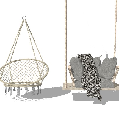  吊椅 秋千椅su模型下载 