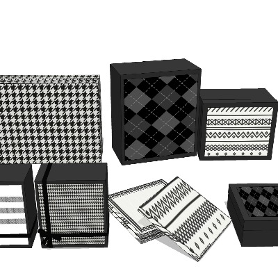  礼物包装盒 纸盒鞋盒su模型下载 