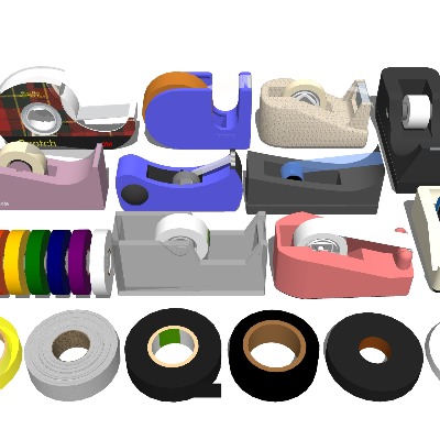  透明胶带 双面胶su模型下载 