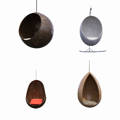  现代吊椅 蛋椅 千秋椅su模型下载 