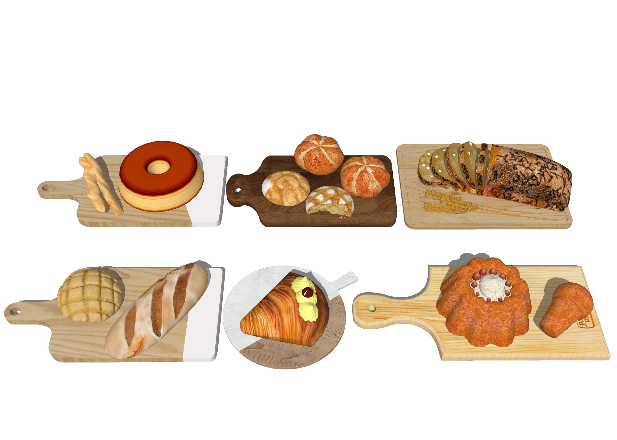  全面面包 糕点布丁su模型下载 