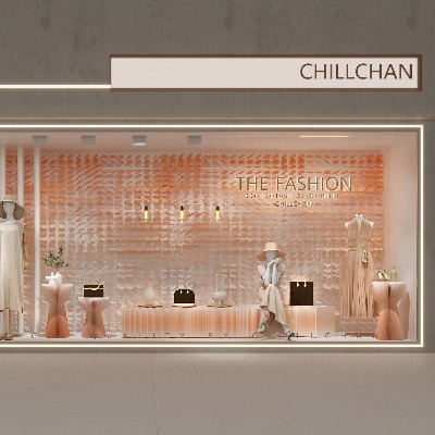  现代橱窗su模型 