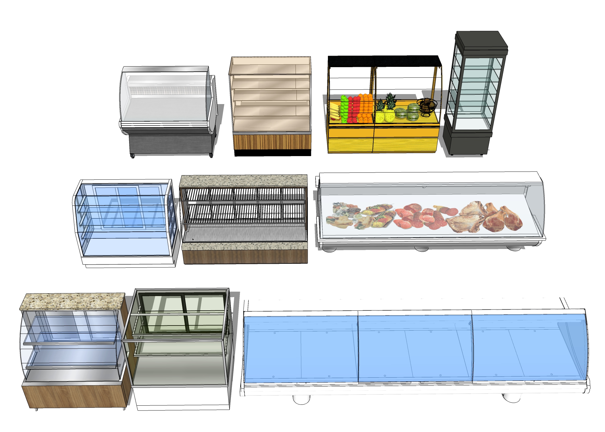  保鲜冰柜 冷藏柜su模型下载 