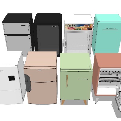  家用电冰箱 迷你小冰箱su模型下载 