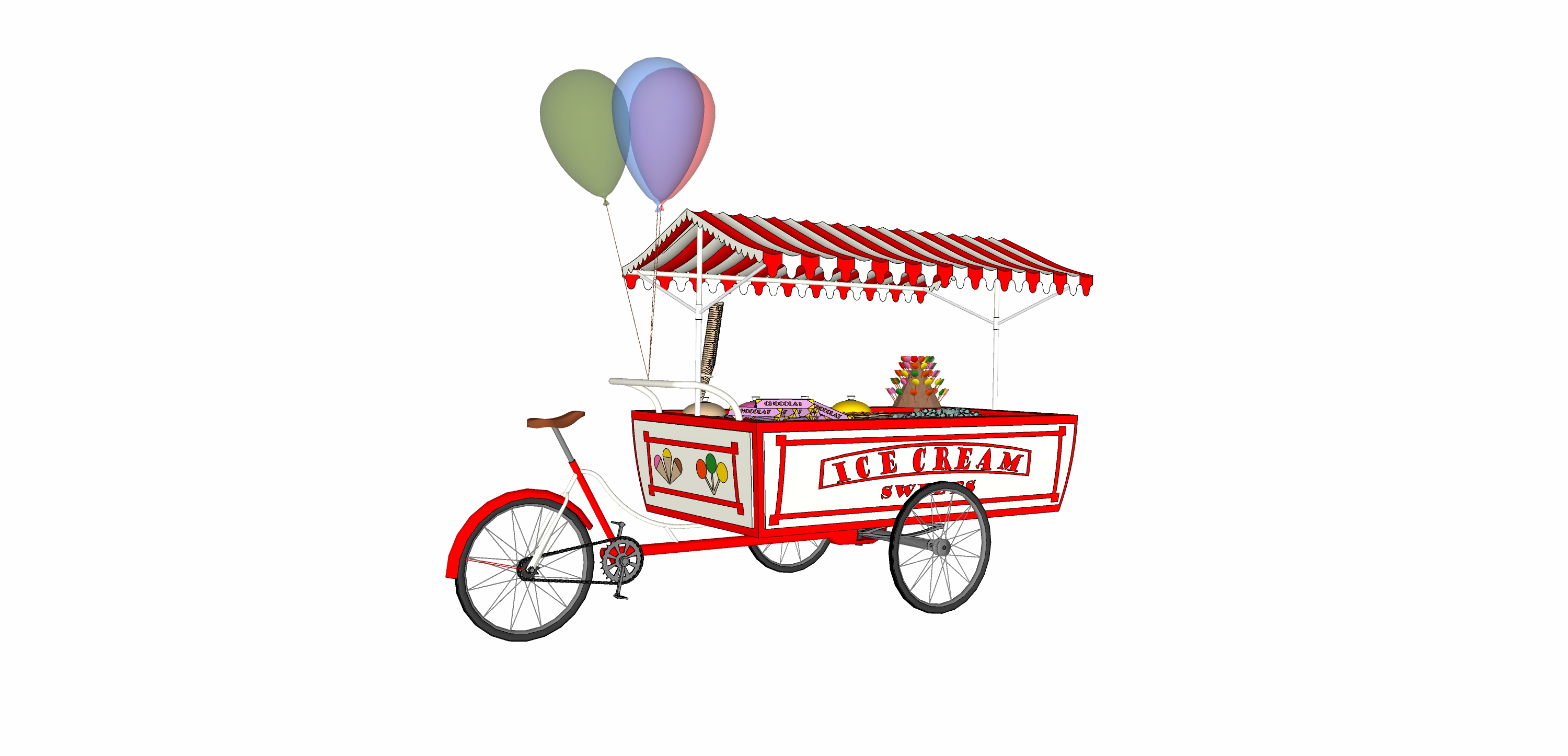  售卖车摊位su模型下载 