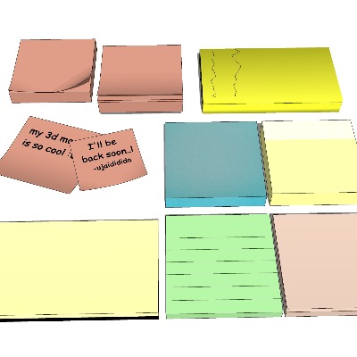  便利贴 文具su模型下载 