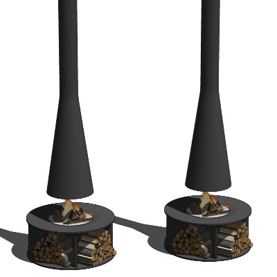  现代火炉壁炉su模型下载 