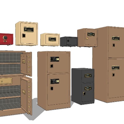  现代密码柜保险箱su模型下载 