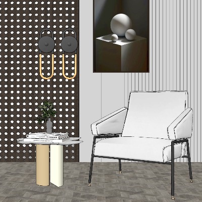  现代布艺休闲沙发su模型下载 