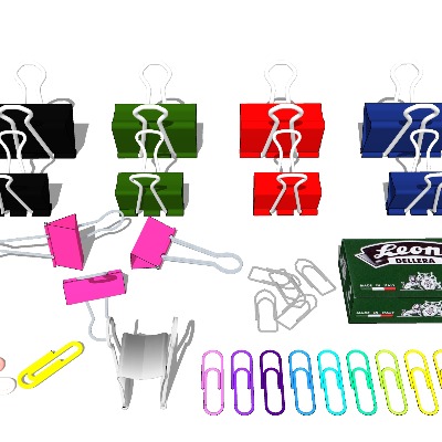 文具夹子 铁夹回形针su模型下载 