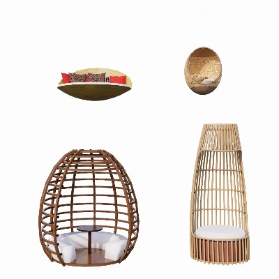  现代吊椅 躺椅 千秋椅su模型下载 