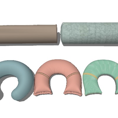  颈枕靠枕 U型枕头su模型下载 