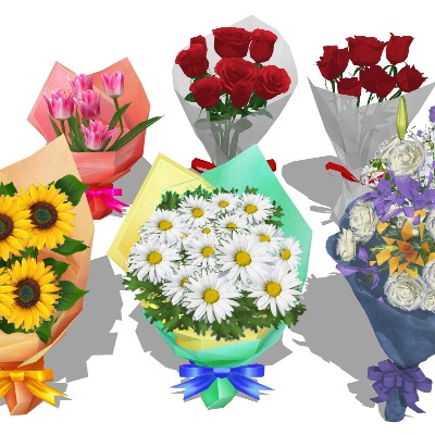  鲜花花束su模型下载 