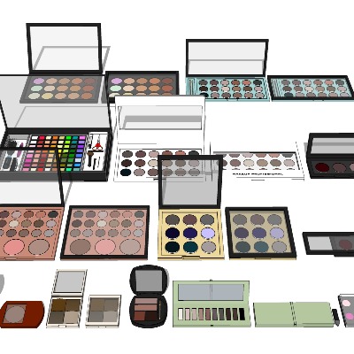  眼影盘美妆 彩妆化妆品su模型下载 