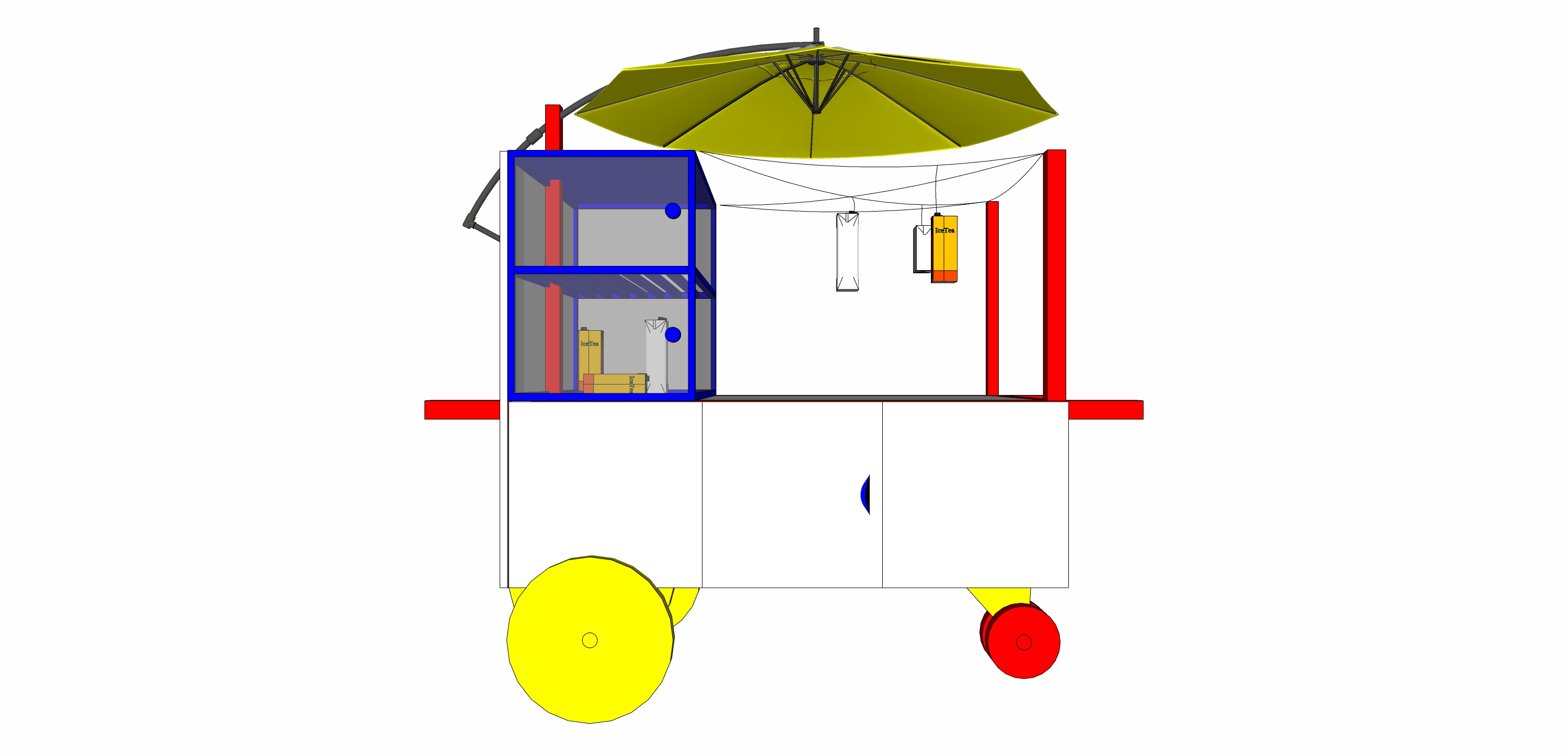  售卖车摊位su模型下载 
