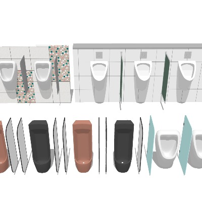  男士小便池 小便器 小便斗su模型下载 