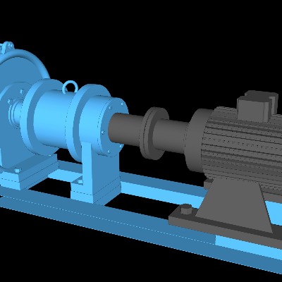  工业风污泥压榨泵su下载模型 