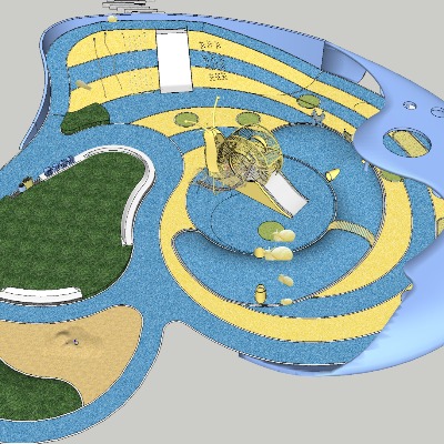  现代儿童游乐区su模型下载 