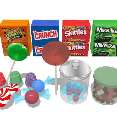  棒棒糖 糖果食物 零食su模型下载 