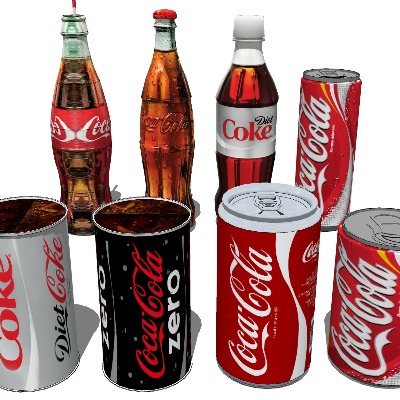  可口可乐 饮料汽水su模型下载 