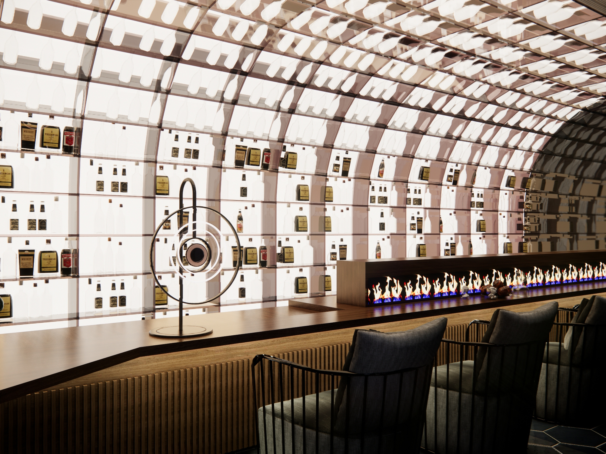  现代酒吧su模型下载 