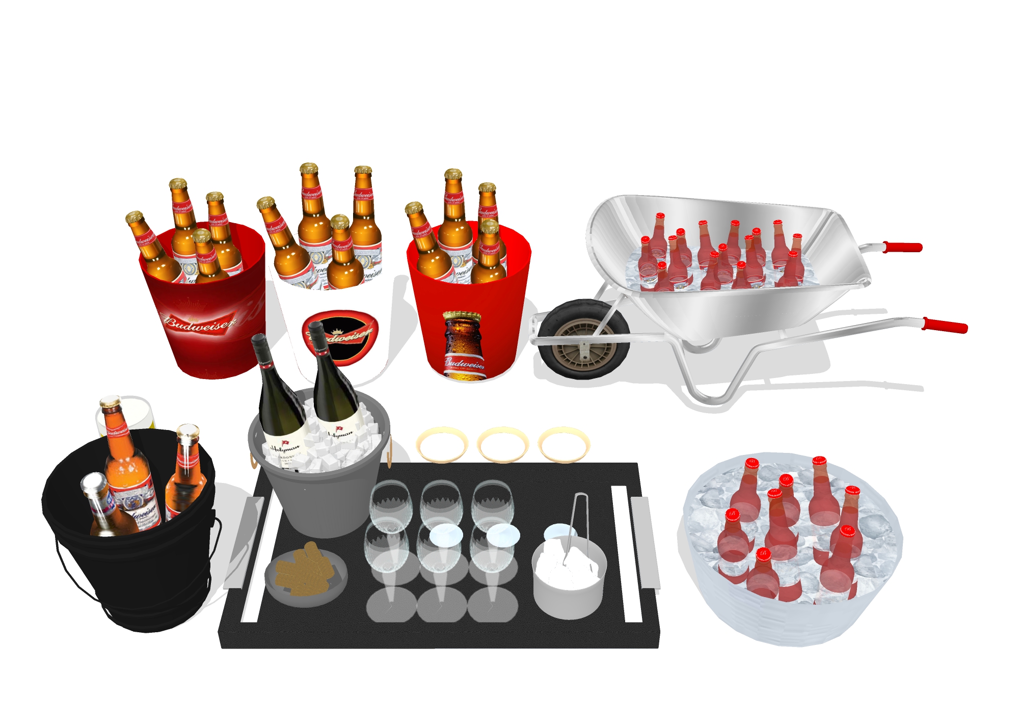  酒桶 冰桶su模型下载 