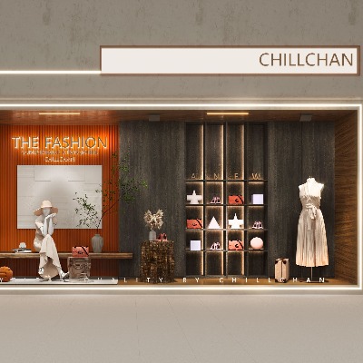  现代橱窗su模型 