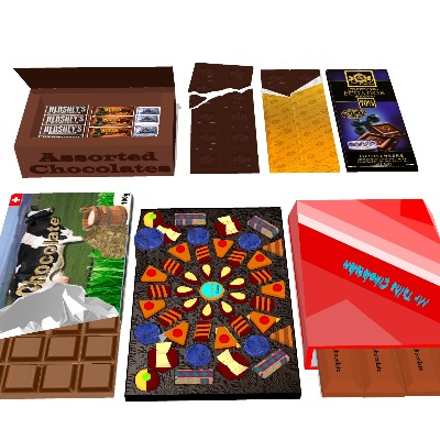  巧克力糖果 甜品美食su模型下载 