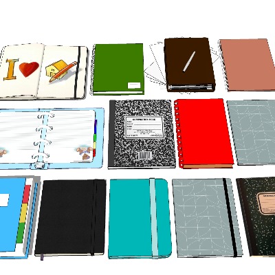  写字本 笔记本 文具用品su模型下载 