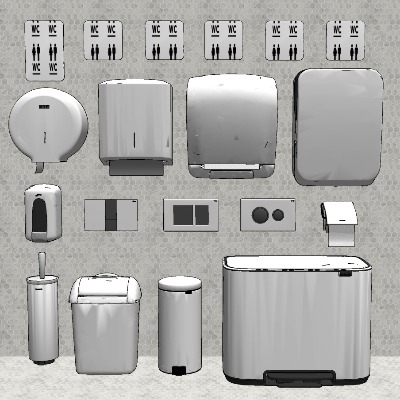  现代卫浴用品su模型下载 