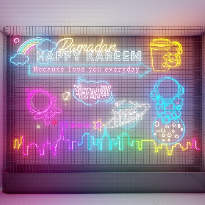  现代装饰霓虹灯su模型下载 