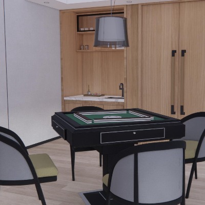  现代棋牌室su模型下载 