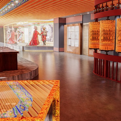  现代藏文化展览厅su模型下载 