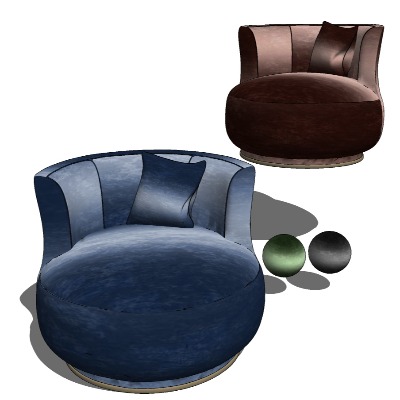  现代绒布休闲沙发su模型下载 
