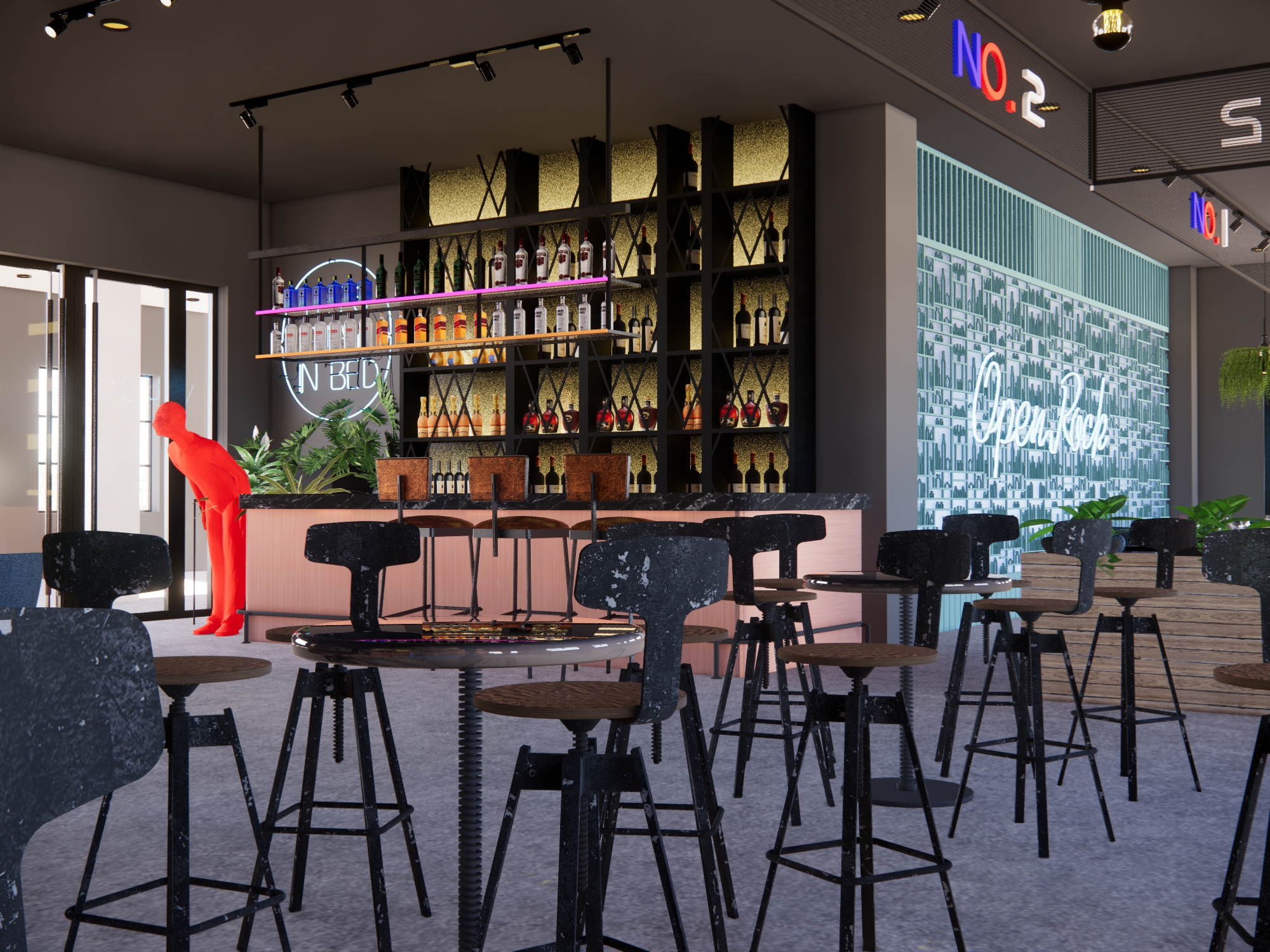  现代酒吧su模型下载 