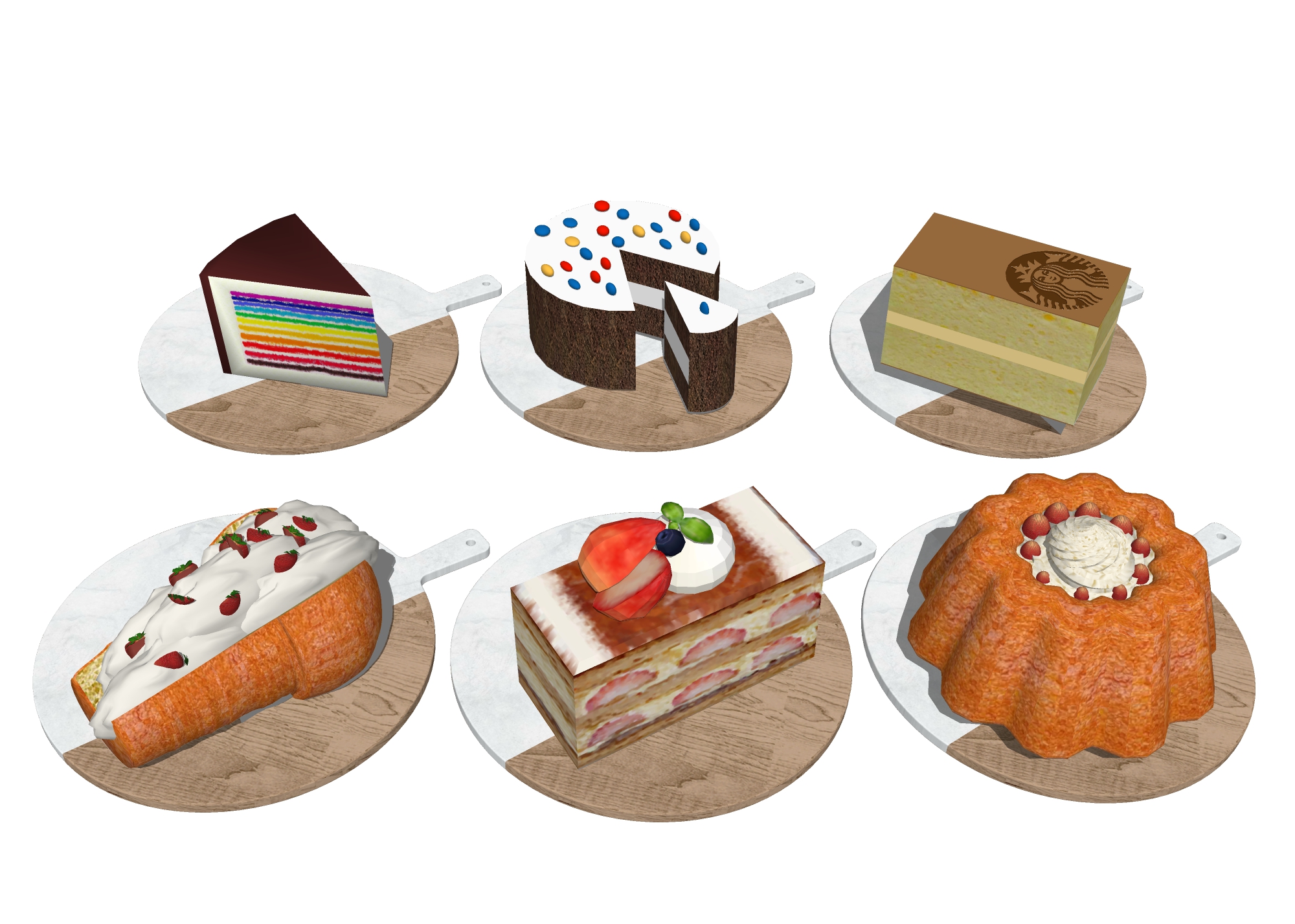  甜点糕点 蛋糕面包su模型下载 