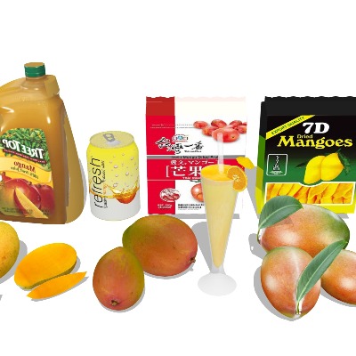  芒果水果 食物su模型下载 